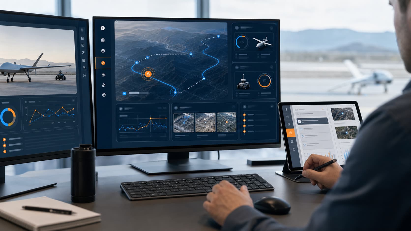 Engineer using the Sybrotix AI-assisted interface to investigate autonomous system behaviour