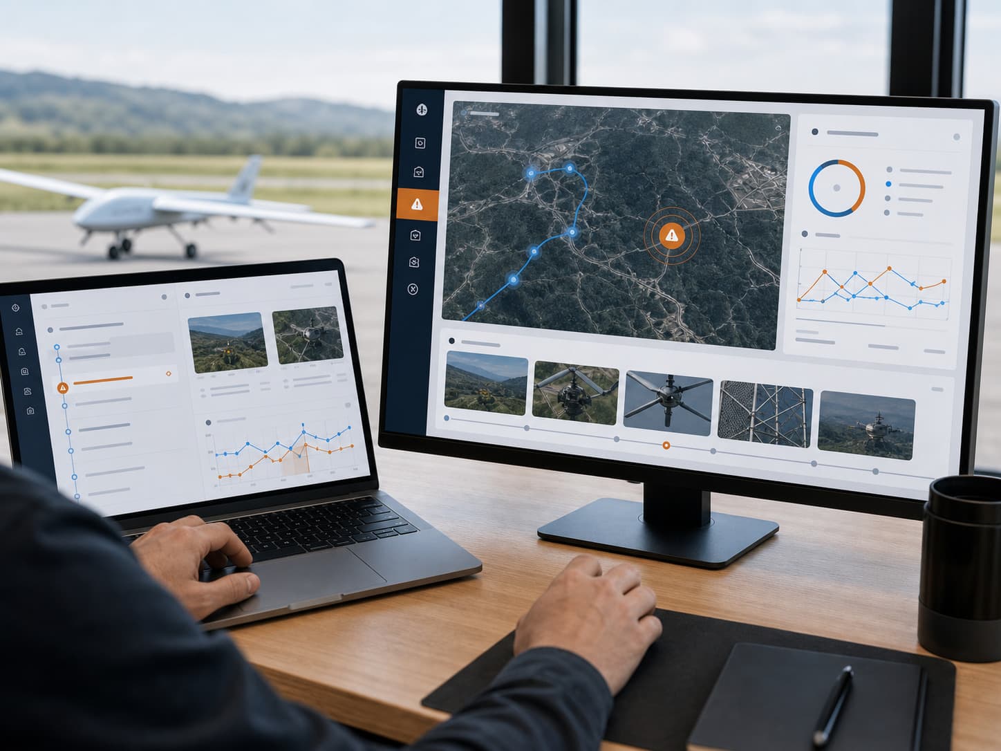 Engineer investigating autonomous system behaviour with Sybrotix evidence-backed findings